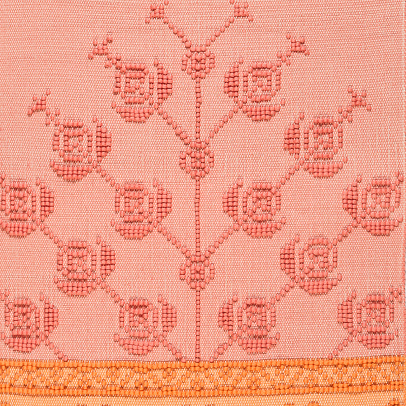 rószaszín narancssárga rózsamintás szőnyeg